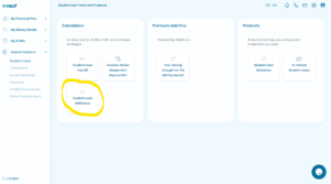 FitBUX's student loan refinance calculator Step 1
